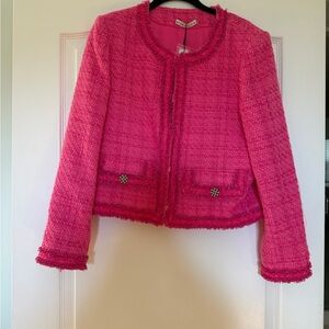 Alice + Olivia Vibrant Pink Tweed Blazer